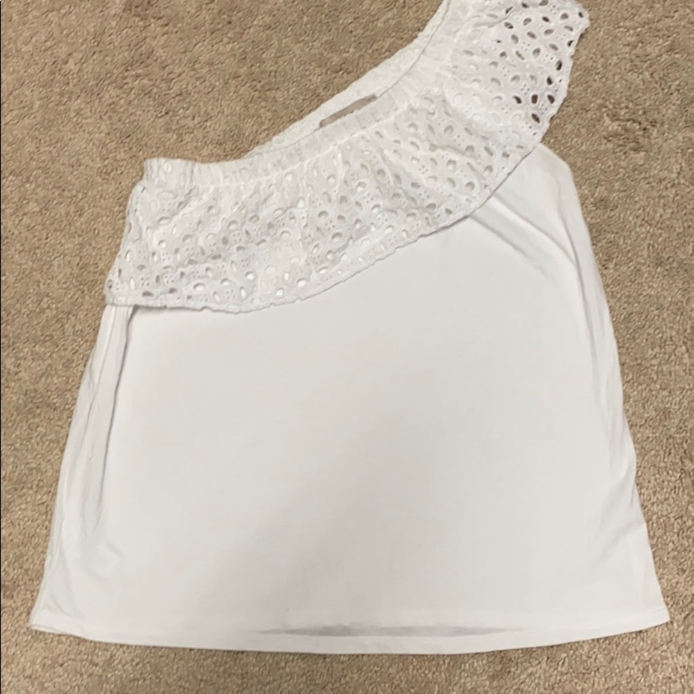 Loft White Eyelet Top